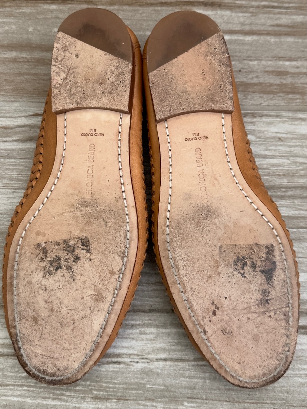 Veronica Beard Cognac Woven Leather Penny Loafers - Picture 9 of 9